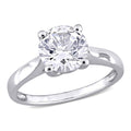 Miadora 10K White Gold Created White Sapphire Solitaire Engagement Ring