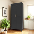 2 Door Metal Storage Cabinet Freestanding Kitchen Pantry Cabinet Steel Cabinet With Doors Adjustable Shelves