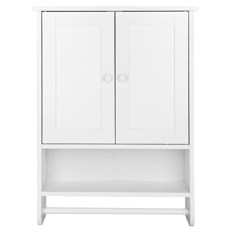 2 Doors And 1 Shelf Cottage Collection Wall Mount Bathroom Cabinet Wooden Storage Organizer