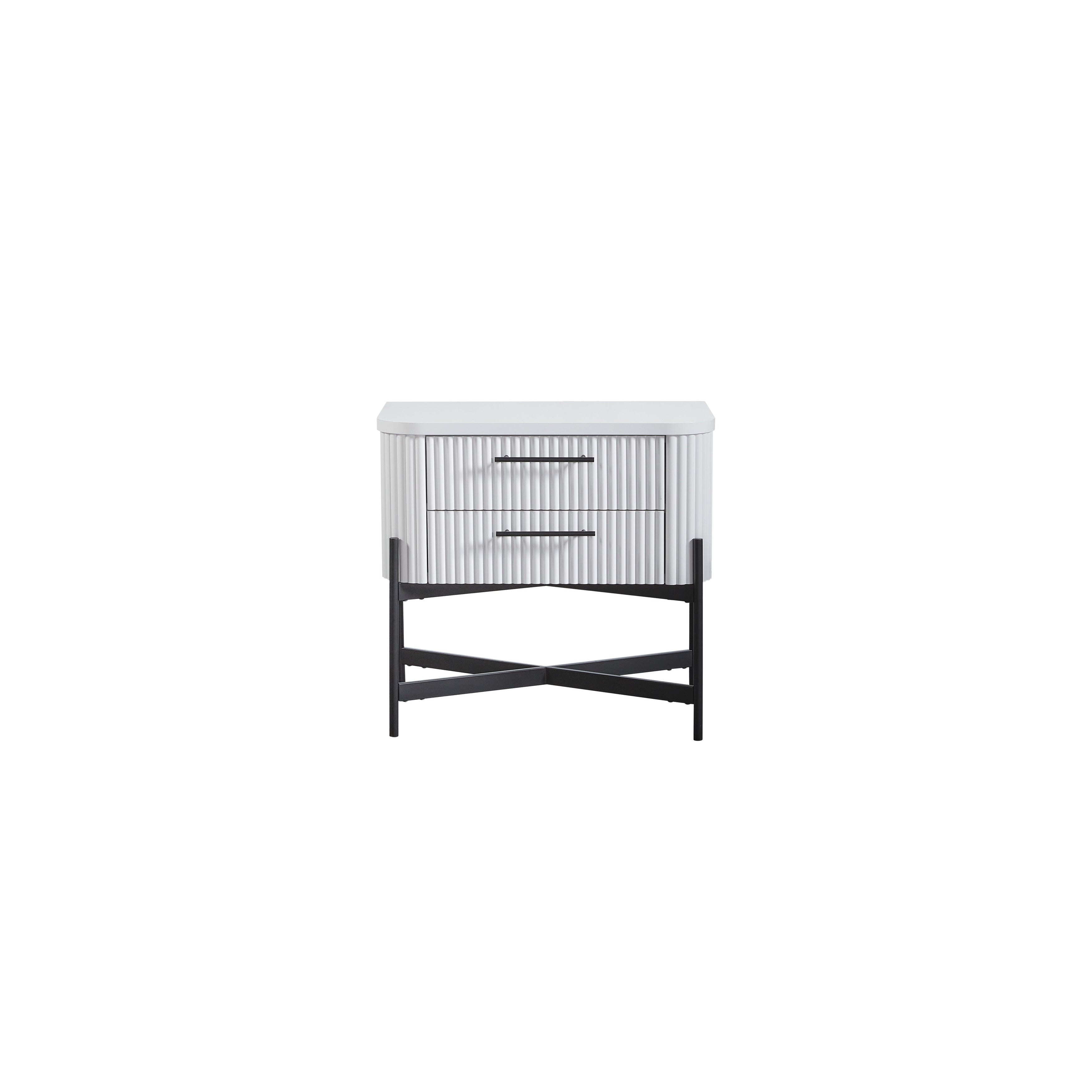 2 Drawer Nightstand White Usb Type C