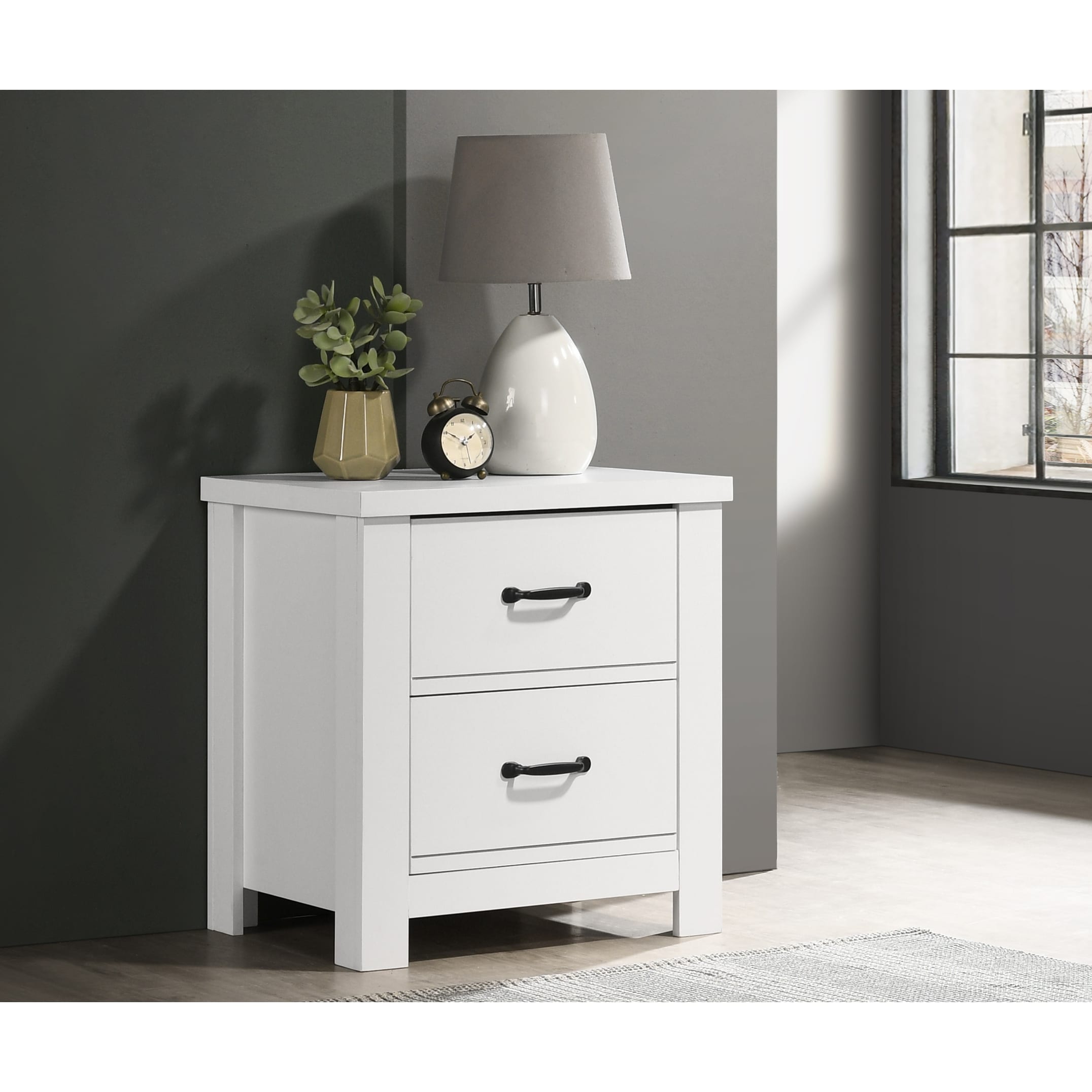 2 Drawer Nightstand Bedside Table