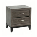 2 Drawer Nightstand Modern Bedside Table With Storage Wood Grain Finish Solid Wood Frame Bedroom End Table 24 Wide