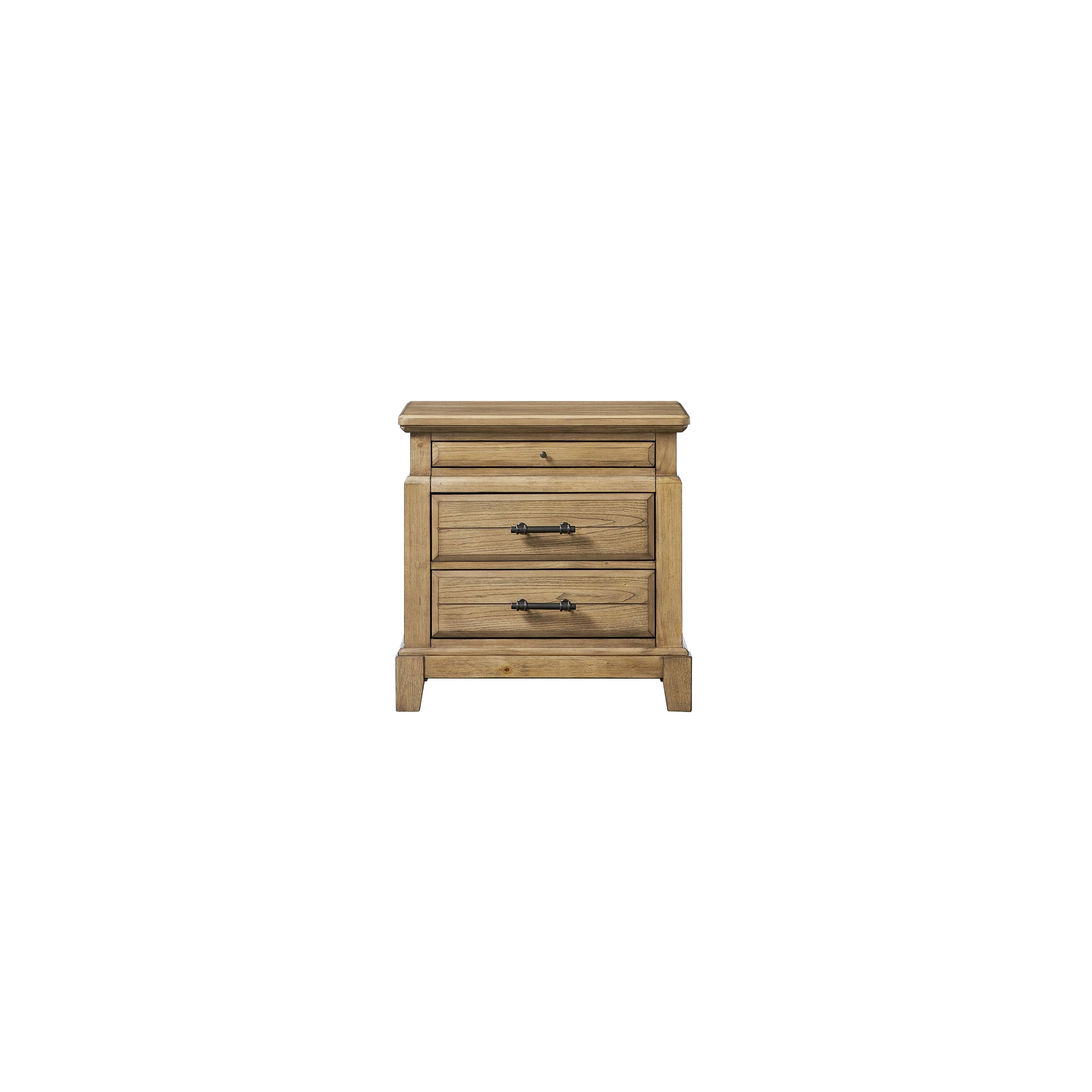 2 Drawer Nightstand W Tray Caramel Finish