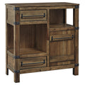 2 Drawer And 1 Door Accent Cabinet With 2 Open Compartments Brown