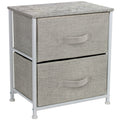 2 Drawers Chest Dresser Grey