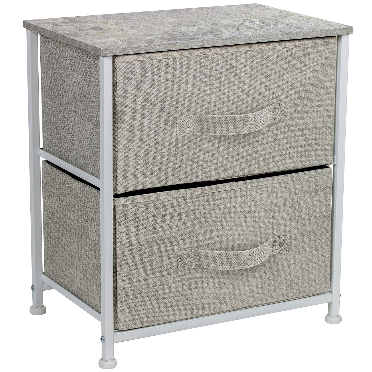 2 Drawers Chest Dresser Grey
