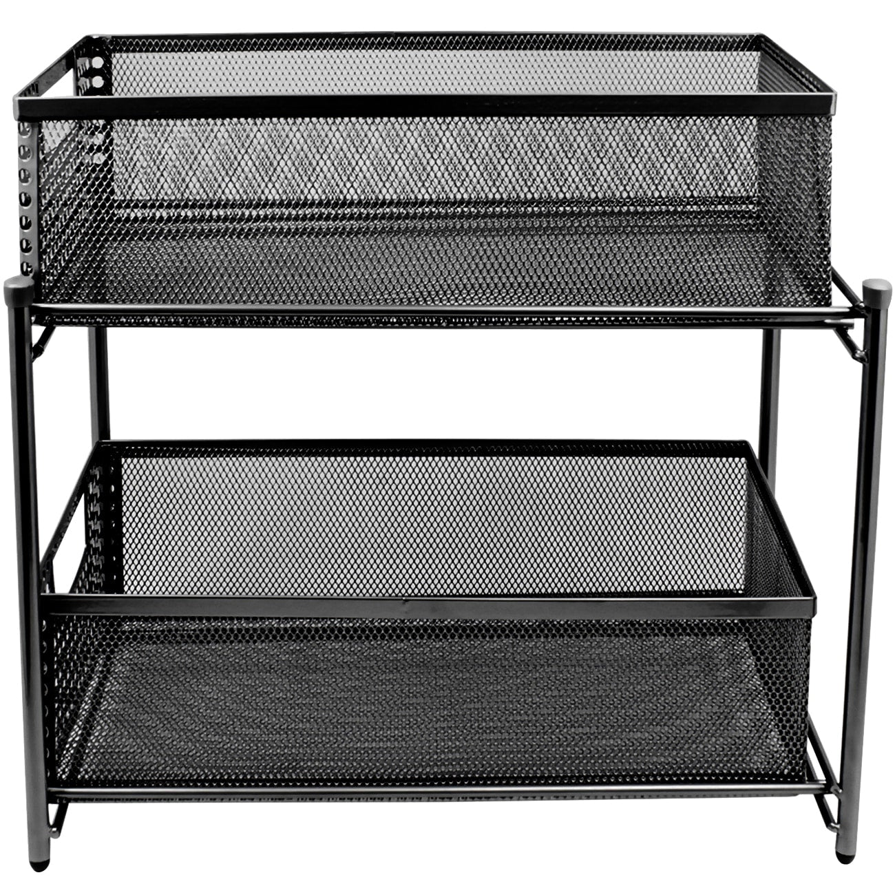 2 Drawers Steel Cabinet Stand Black