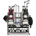 2 Golf Bag Stand Rolling Storage Rack For Clubs Shoes And Accessories
