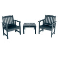 2 Highwood Lehigh Garden Chairs With 1 Square Side Table