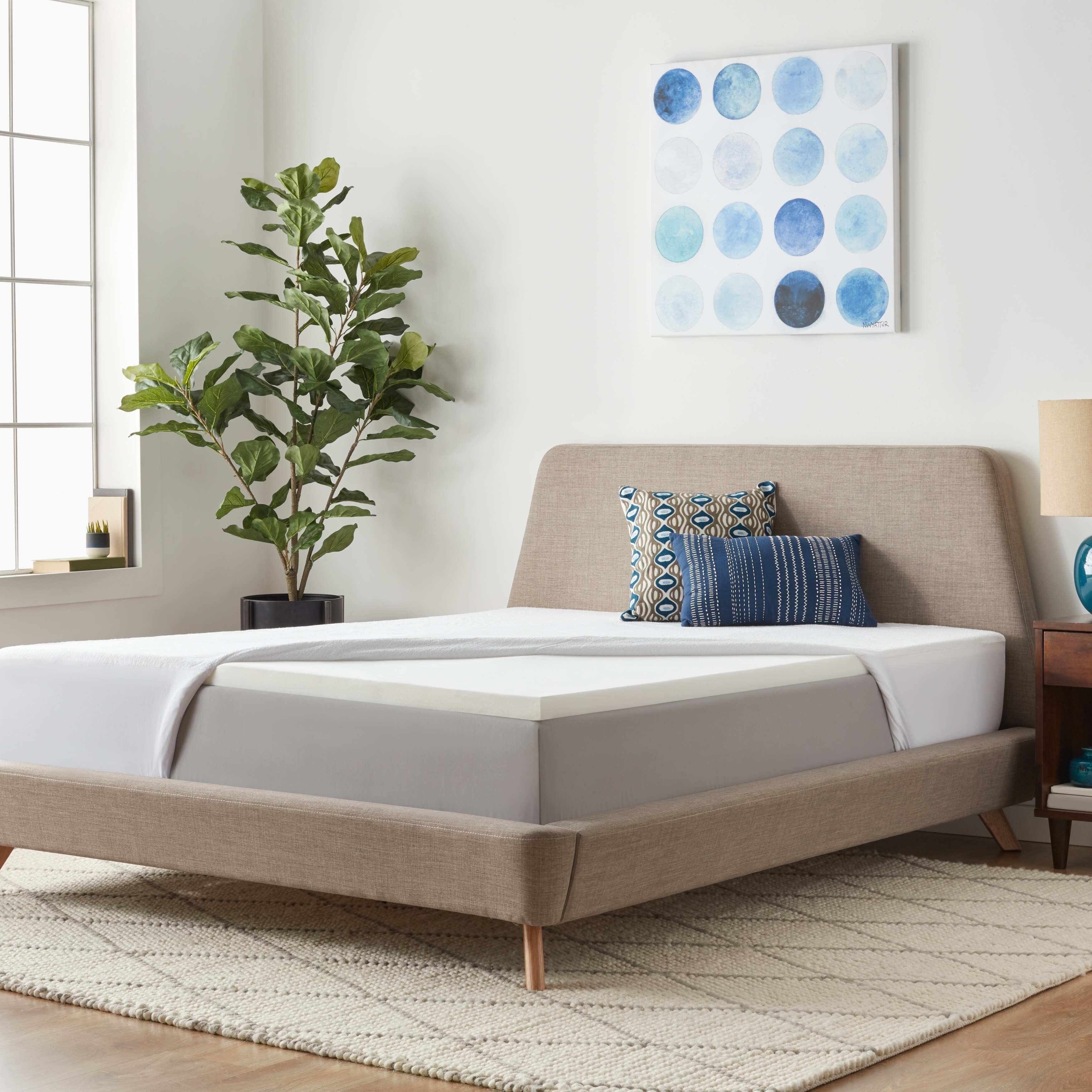 2 Inch Supportright Trade Foam Mattress Topper With Toptight Trade Premium Mattress Protector By Linenspa Essentials