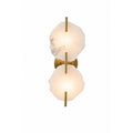 2 Light Brass Wall Sconce With Natural Alabaster Accents