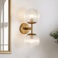 2 Light Chic Modern Dual Ribbed Glass Vanity Light 6.3 In