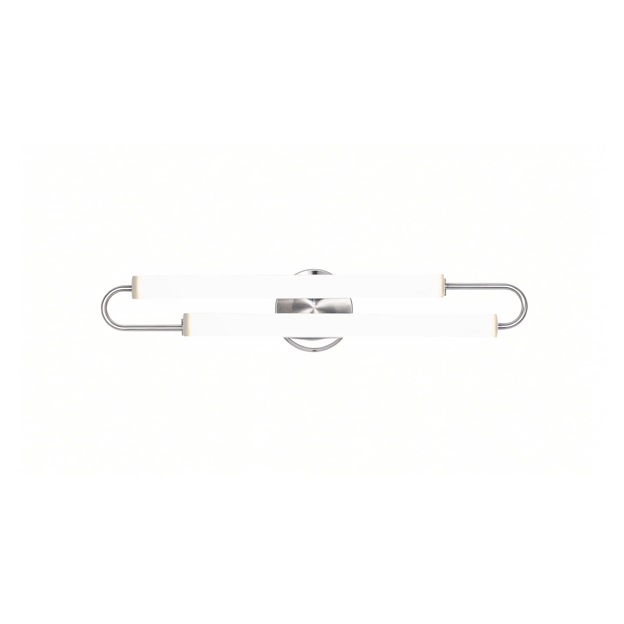 2 Light Chrome Led Wall Sconce With White Acrylic Shades