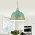 2 Light Farmhouse Pendant Light With Distressed Gold Dome Shade 2 Lights
