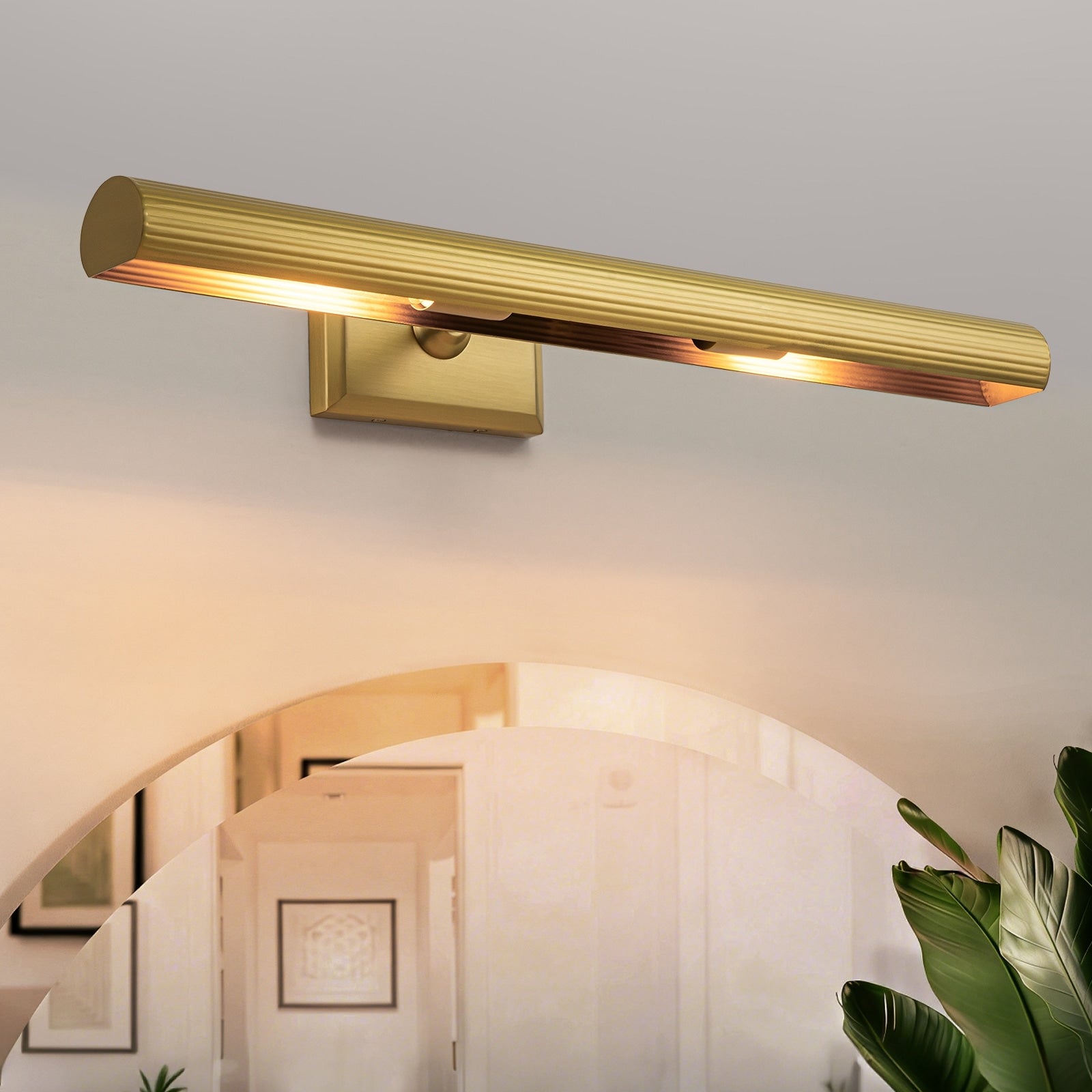 2 Light Gold Bathroom Vanity Light 23.6 W 7.9 D 2.8 H
