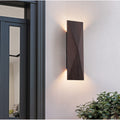 2 Light Integrated Led Walnut Outdoor Wall Sconce