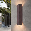 2 Light Integrated Led Walnut Outdoor Wall Sconce