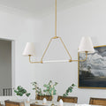 2 Light Linear Chandelier With Fabric Shade