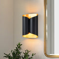 2 Light Matte Black Wall Sconce