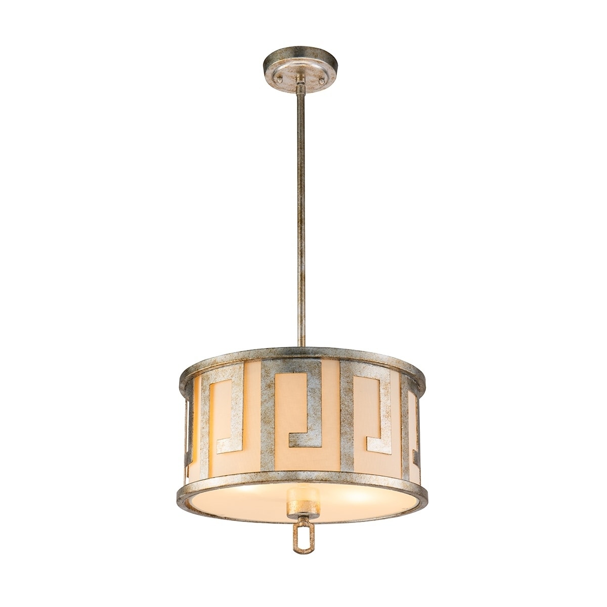 2 Light Medium Distressed Silver Pendant Semi Flush By Lucas Mckearn