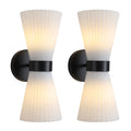 2 Light Modern Brushed Brass Frosted Glass Wall Sconce Set Of 2 N A