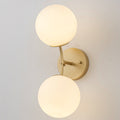 2 Light Modern Metal Glass Wall Sconce With Two Globe Shades For Bedroom Living Room 1 Light