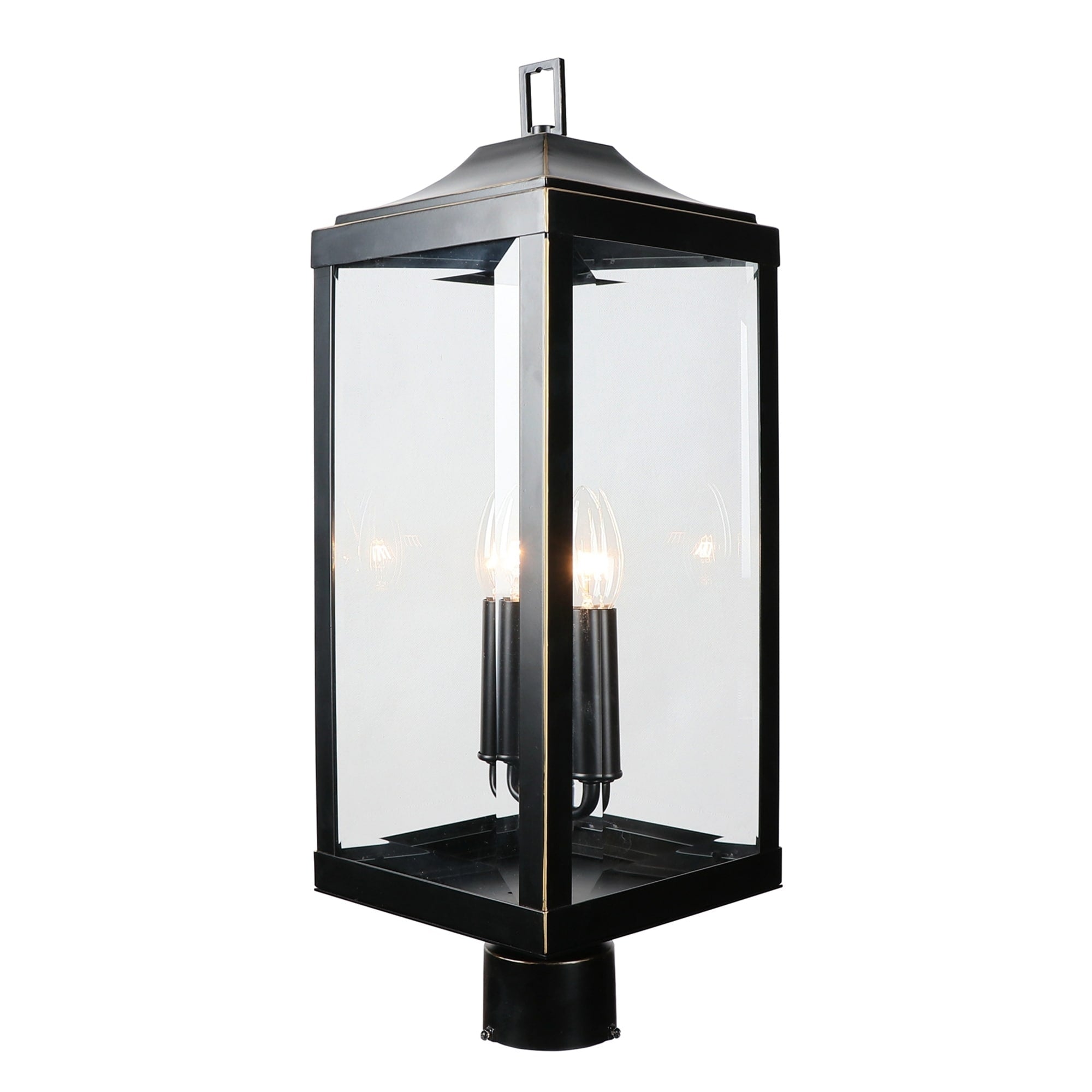 2 Light Outdoor Post Lantern In Imperial Black