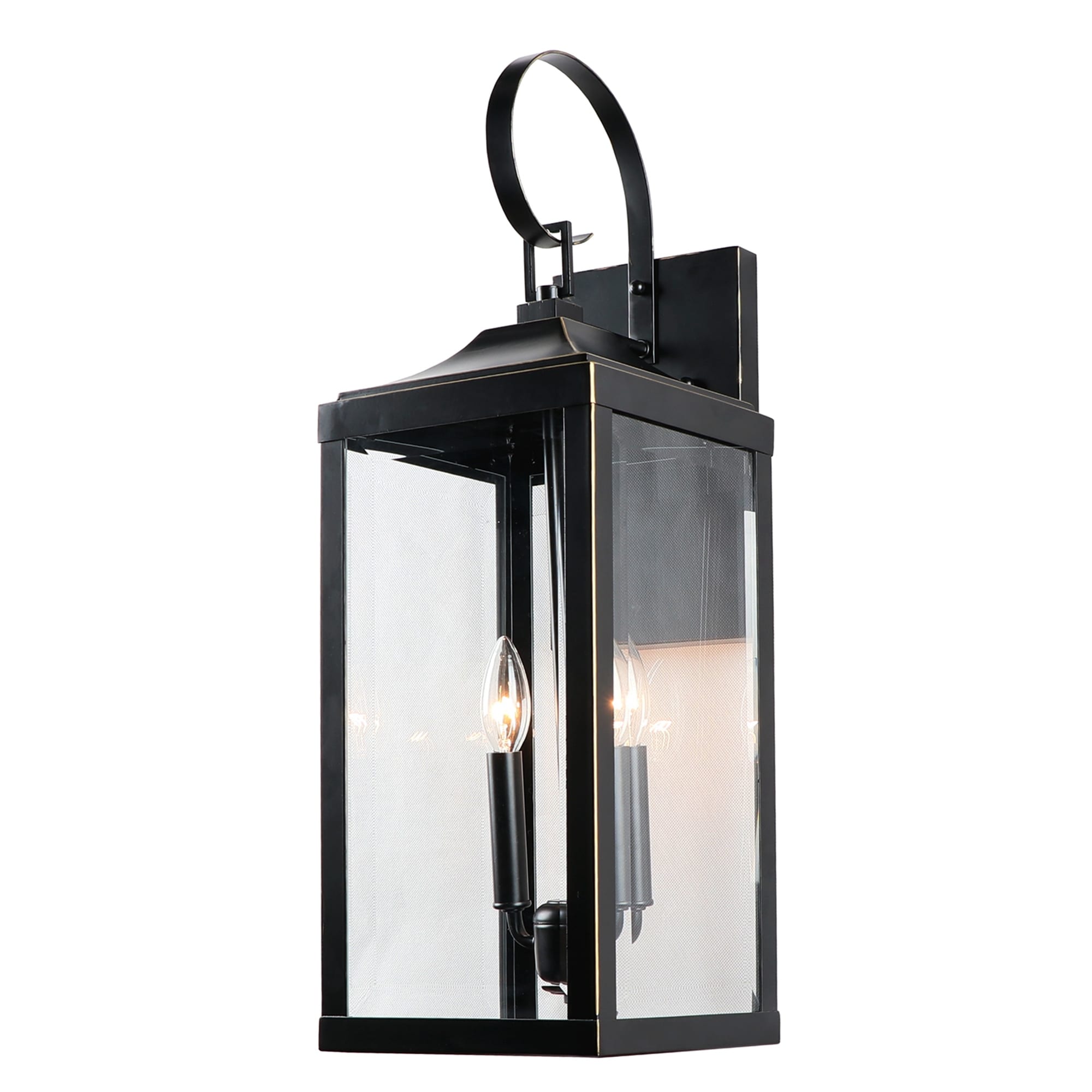 2 Light Outdoor Wall Lantern In Imperial Black
