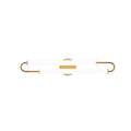 2 Light Satin Brass Led Wall Sconce With White Acrylic Shades
