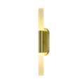 2 Light Satin Brass Wall Sconce Lighting With White Frosted Acrylic Shades