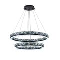 2 Light Stain Black Led Pendant With Crystal Accents