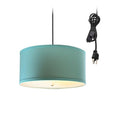 2 Light Swag Plug In Pendant 14 W Island Paridise Blue With Diffuser Black Cord