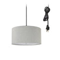 2 Light Swag Plug In Pendant 14 W Textured Oatmeal With Diffuser Black Cord