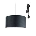 2 Light Swag Plug In Pendant 16 W Granite Gray With Diffuser Black Cord