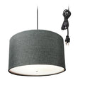2 Light Swag Plug In Pendant 18 W Granite Gray With Diffuser Black Cord