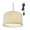 2 Light Swag Plug In Pendant 18 W Textured Oatmeal With Diffuser Black Cord