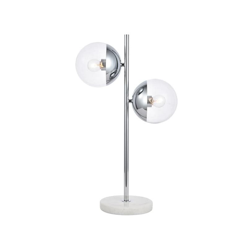 2 Light Table Lamp With Clear Glass