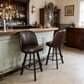 2 Pack Commercial Uphostered Swivel Bucket Seat Bar Stool With Metal Frame Restaurant And Cafe Bar Seating Assembly Required