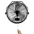 2 Pcs 18 Inch Manual 360 Degree Tilt Adjustment 3 Speed High Velocity Max. 4000 Cfm Industrial Wall Fan For Indoor Commercial
