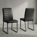 2 Pack Premium Pu Office Dining Chairs With High Density Foam Sturdy Iron Legs Spray Paint Easy Assembly
