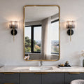 2 Pack 1 Light Wall Sconce With Textured Glass Bathroom Vanity Light