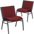 Lancaster Home Big And Tall Heavy Duty Metal Fabric Upholstered Stackable Chair