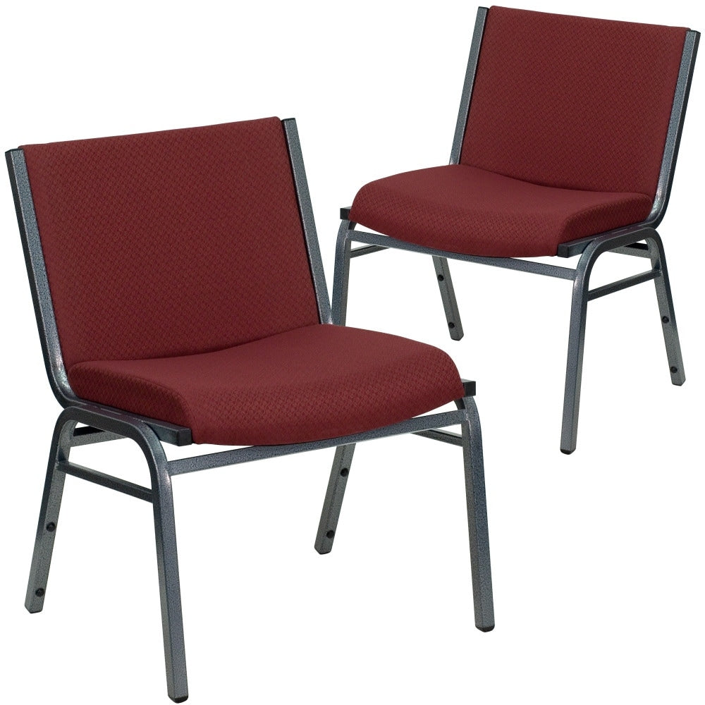 Lancaster Home Big And Tall Heavy Duty Metal Fabric Upholstered Stackable Chair
