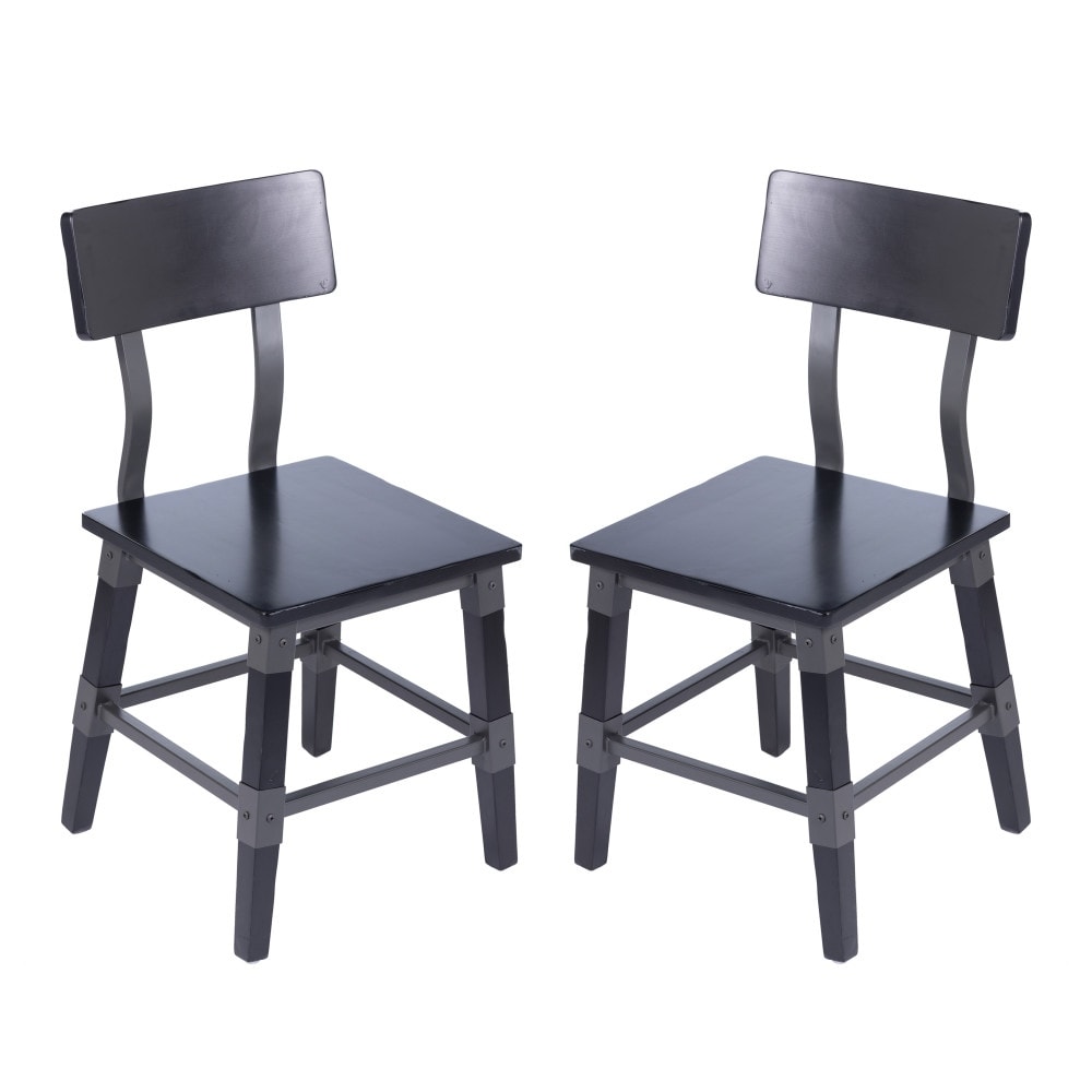 2 Pack Commercial Grade Rustic Antique Industrial Style Wood Dining Chair