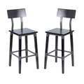 2 Pack Commercial Grade Rustic Industrial Style Wood Dining Barstool