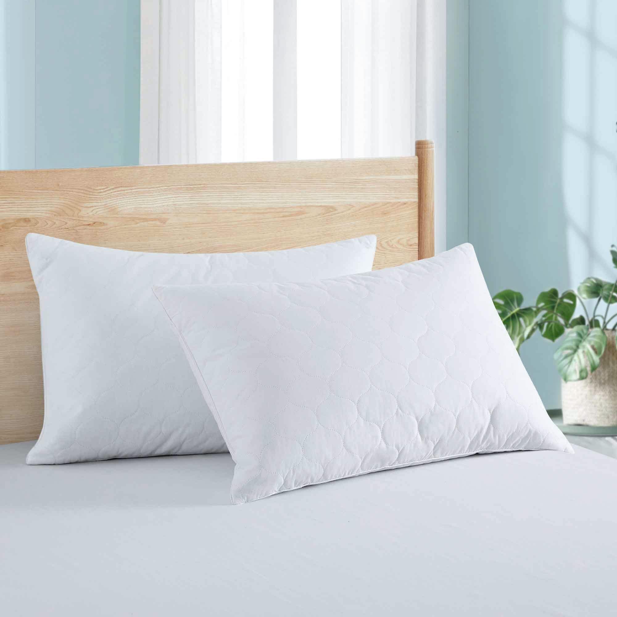 2 Pack Goose Feather Down Bed Pillow White