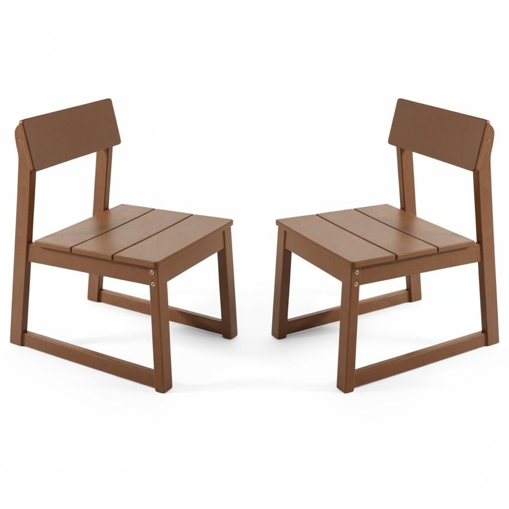 2 Pack Hdpe Indoor Outdoor Dining Chairs All Weather Garden Patio Side Chairs With Modern Backrest