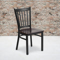 Lancaster Home Black Metal Wood Slat Back Chairs Set Of 2