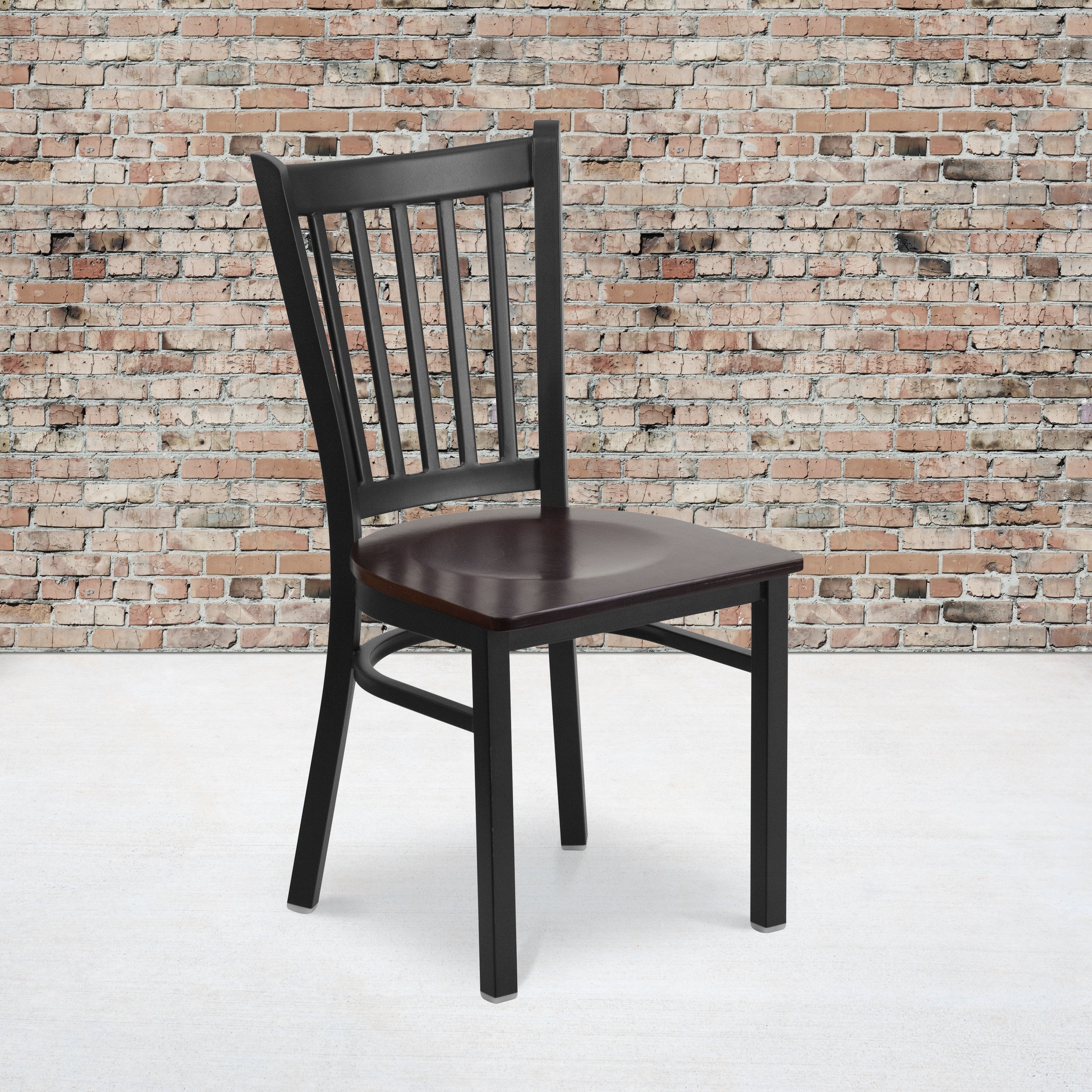 Lancaster Home Black Metal Wood Slat Back Chairs Set Of 2