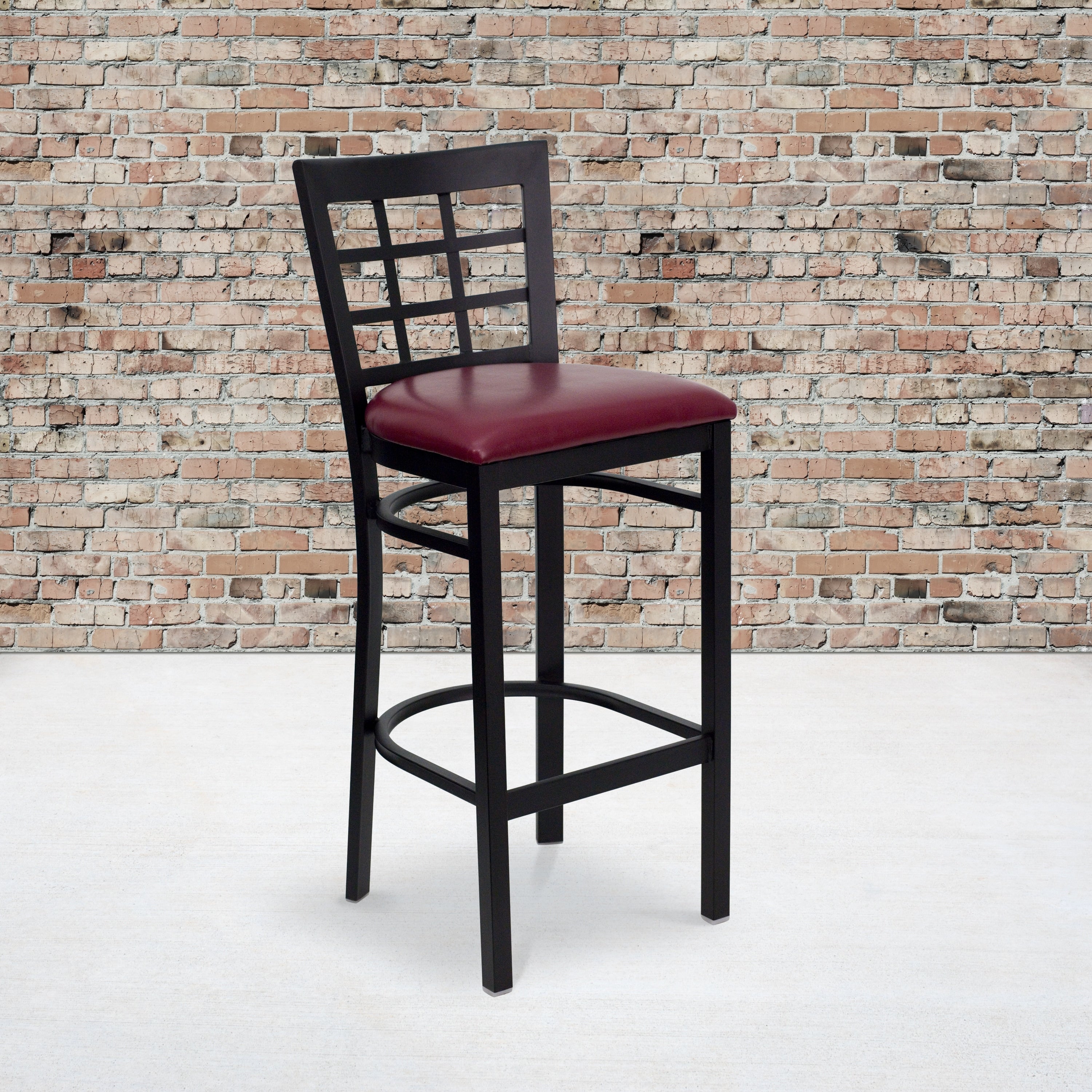 Metal Vinyl Window Back Stools Set Of 2